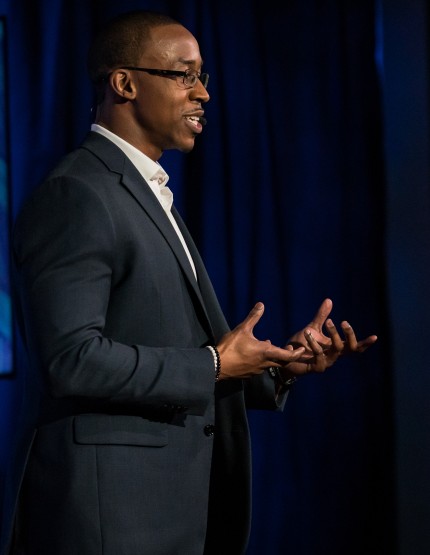 picture of jarrell giving ted talk 